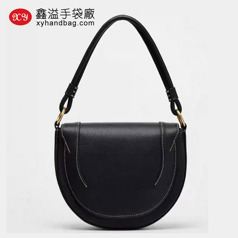 2025新款冬季撞色纯手工缝线手提包时尚单肩斜挎翻盖包589系列